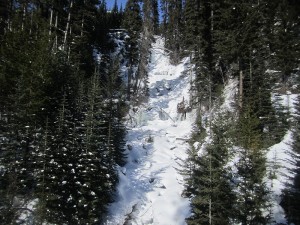 Frozen twin waterfalls