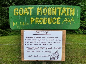 Goat Mt Sign